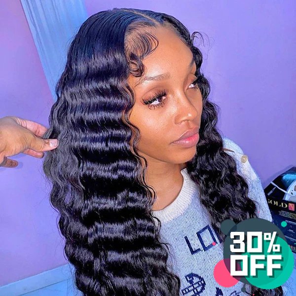 [new gram wig] 4x4 hd Lace Closure Wigs deep Wave real hd lace wig new product - pegasuswholesale