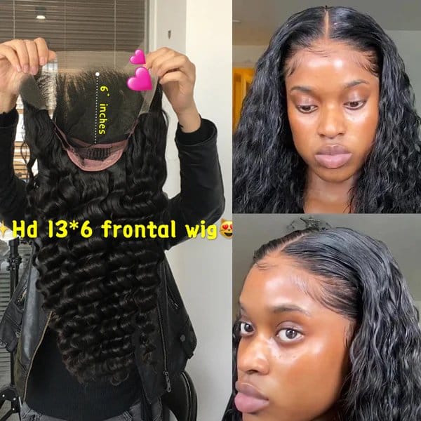 13X4 13x6 HD Lace Frontal WigS Deep Wave Invisible lace 150% 180%density natural color - pegasuswholesale