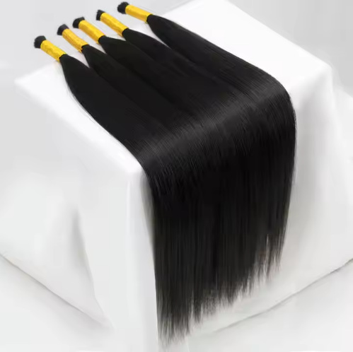 virgin hair BULK HAIR Extensions 100% human hair 35%ratio double drawn #1 color