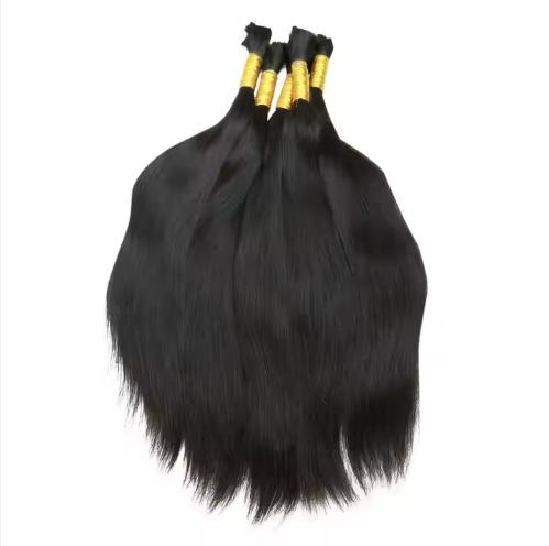 virgin hair BULK HAIR Extensions 100% human hair 35%ratio double drawn #1 color