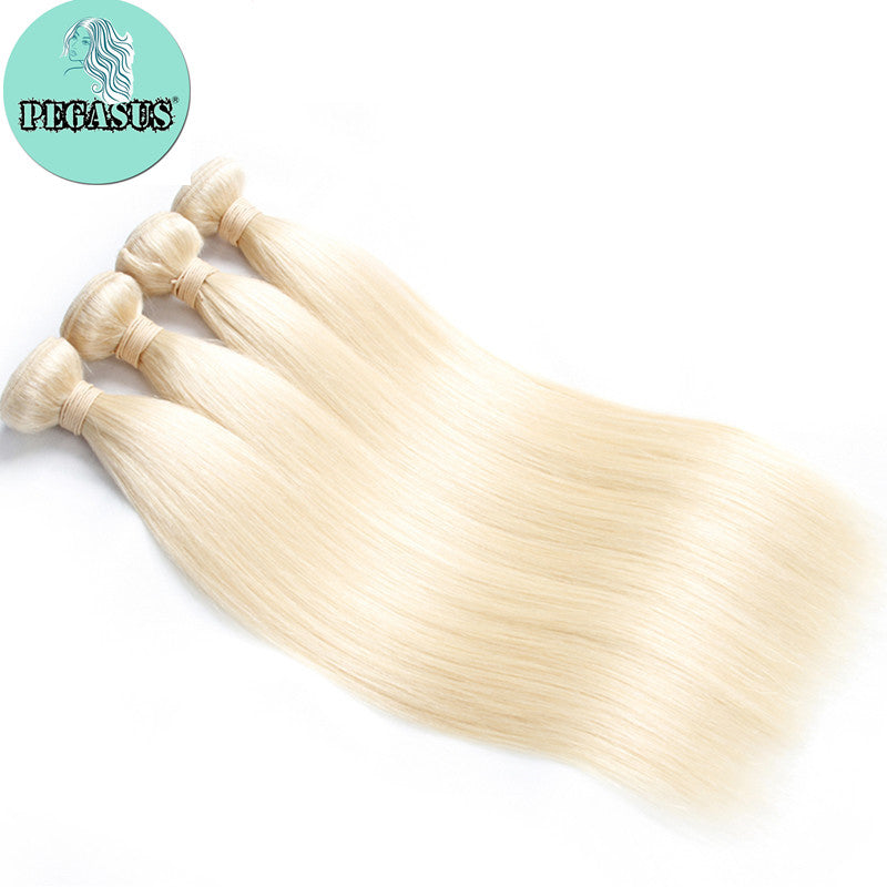 613 Blonde Straight Human Hair Brazilian Virgin Hair 3PCS - pegasuswholesale