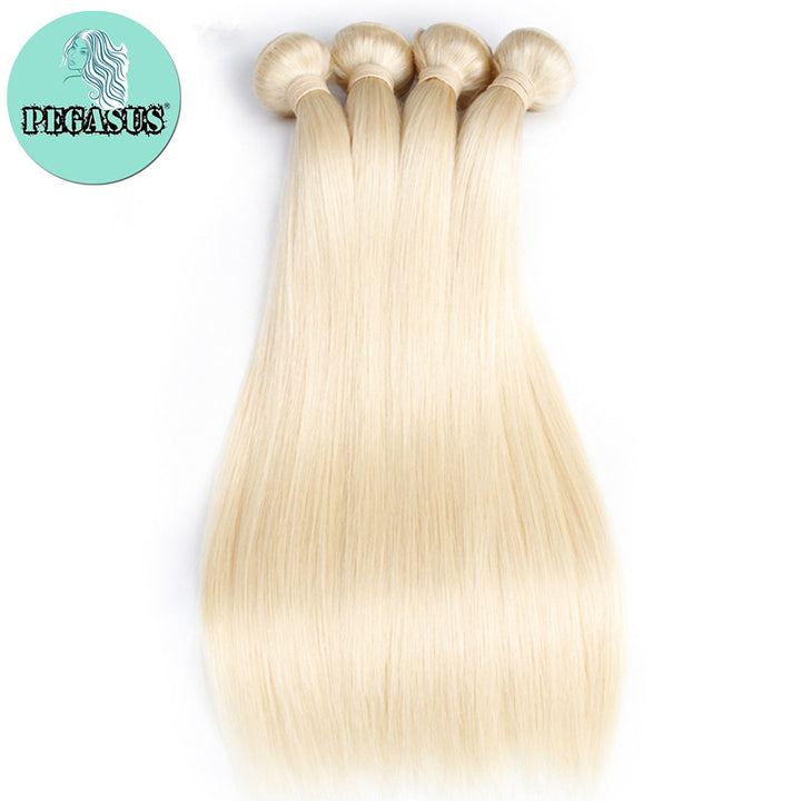 613 Blonde Straight Human Hair Brazilian Virgin Hair 3PCS - pegasuswholesale
