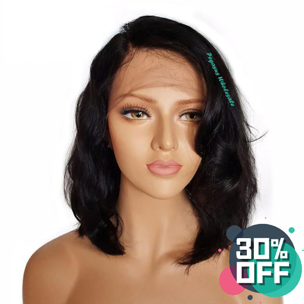 Wavy Short Bob Human Hair Wig - pegasuswholesale