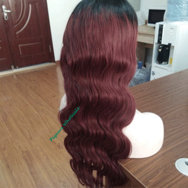 Burgundy Body Wave Wig - 【PWH092】 - pegasuswholesale