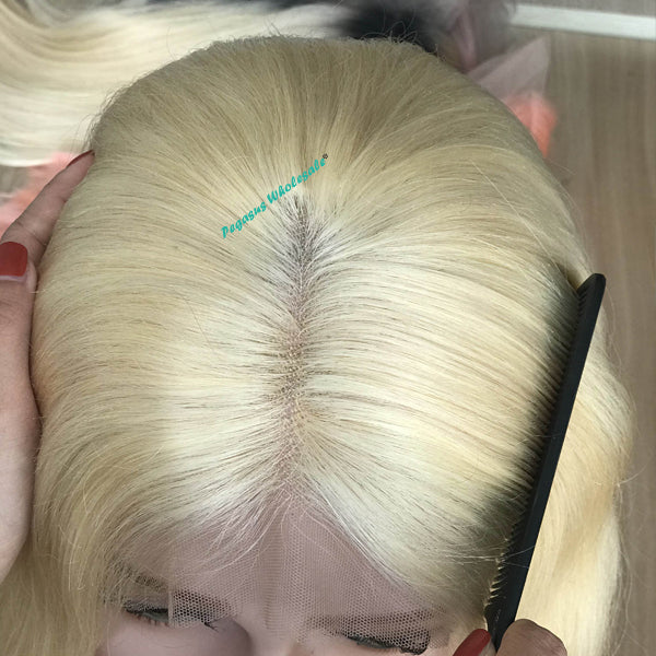 #613 Blonde Short Bob Lace Front Wig, 180% Density 【PEG016】 - pegasuswholesale