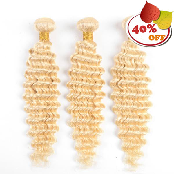#613 color blonde hair deep wave 3 bundles - pegasuswholesale