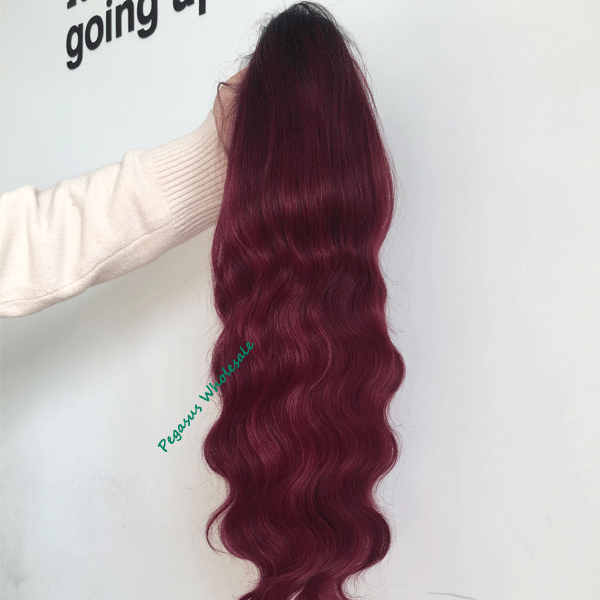 Burgundy Body Wave Wig - 【PWH092】 - pegasuswholesale