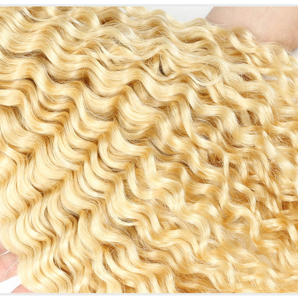 #613 color blonde hair Jerry Curl 3 BUNDLES - pegasuswholesale