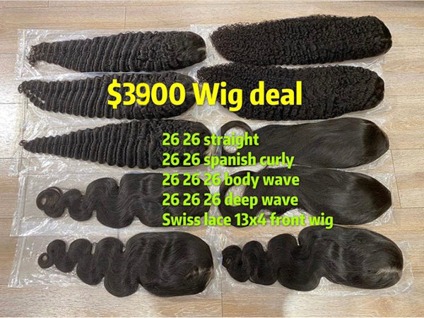 10 Wigs Deal 180% Density Swiss Lace 13x4 Front Wig - pegasuswholesale