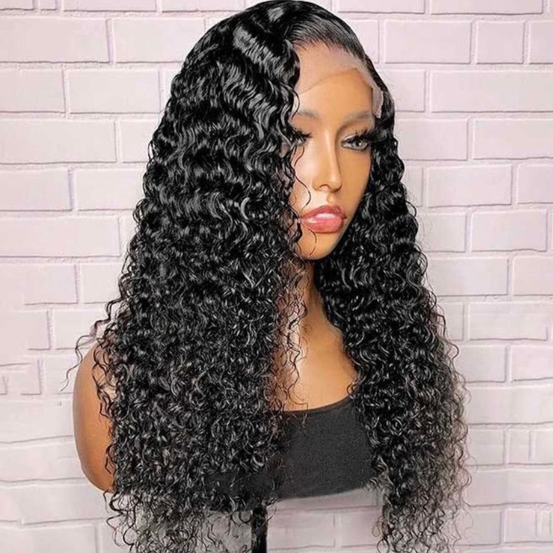 HD Swiss Lace 13x6" Frontal Wigs Deep Wave Human Hair Brazilian - pegasuswholesale