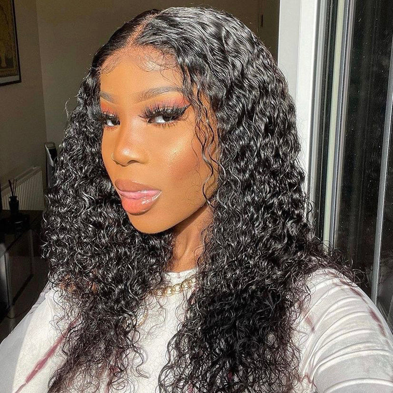 Water Wave Transparent Lace Frontal Closure Wigs 4x4 5x5 13x4" Brazilian Human Hair - pegasuswholesale