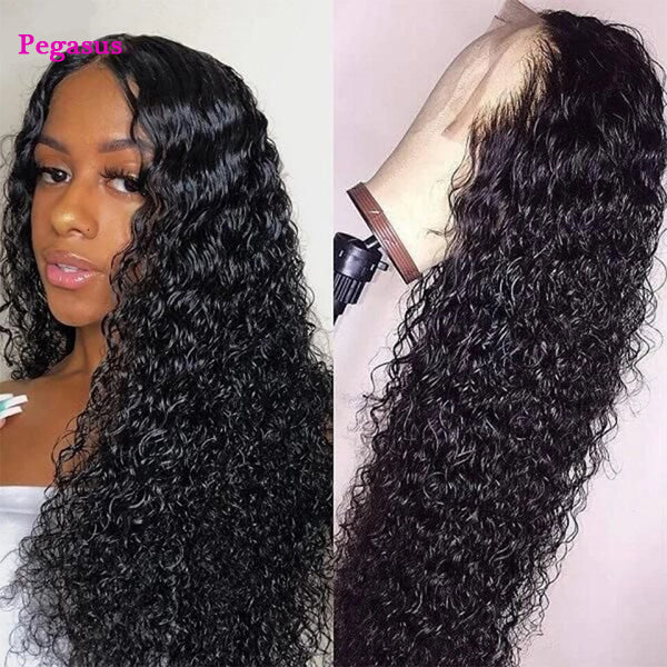 Transparent Lace Wig 4x4 5x5 13x4" Deep Wave Frontal Closure Wigs - pegasuswholesale