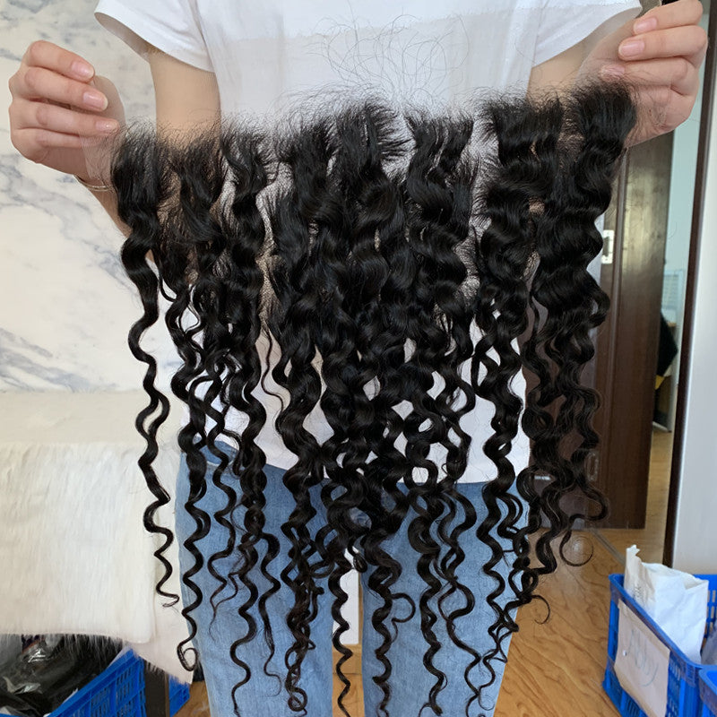 DEEP WAVE CURLY HD LACE HIGH DEFINITION SWISS LACE 13X4 FRONTAL CLOSURE【PWH2201】 - pegasuswholesale