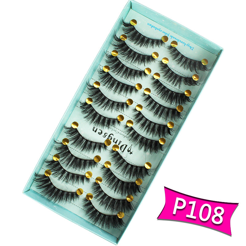 10 Pairs 3D Soft Faux Mink False Eyelashes Natural Messy 【PEGE01】 - pegasuswholesale