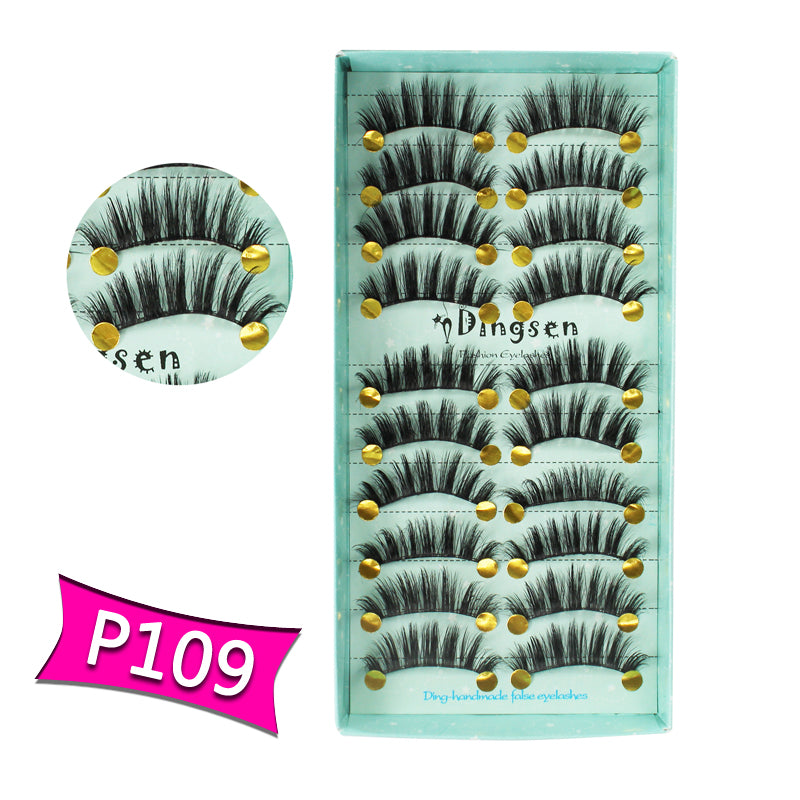 10 Pairs 3D Soft Faux Mink False Eyelashes Natural Messy 【PEGE01】 - pegasuswholesale