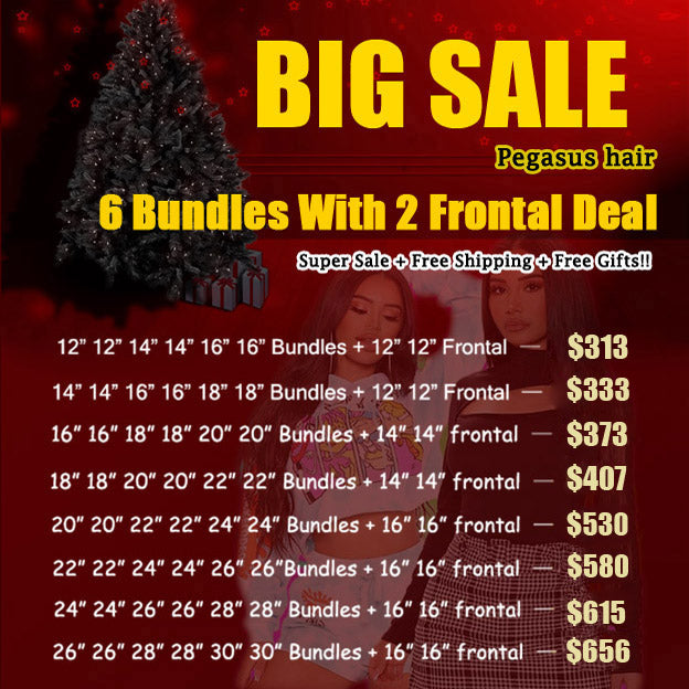 Big Sale 6 Bundles With 2 Frontal Deal pegasus hair Wholesale