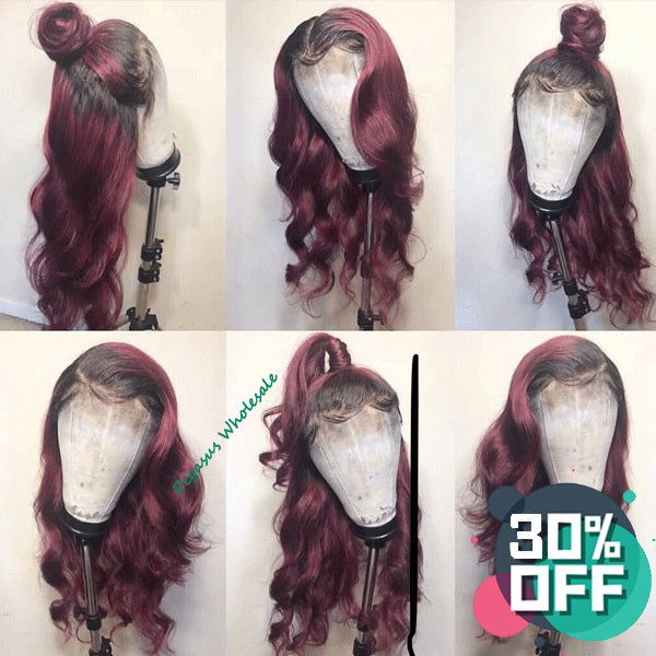 Burgundy Body Wave Wig - 【PWH092】 - pegasuswholesale