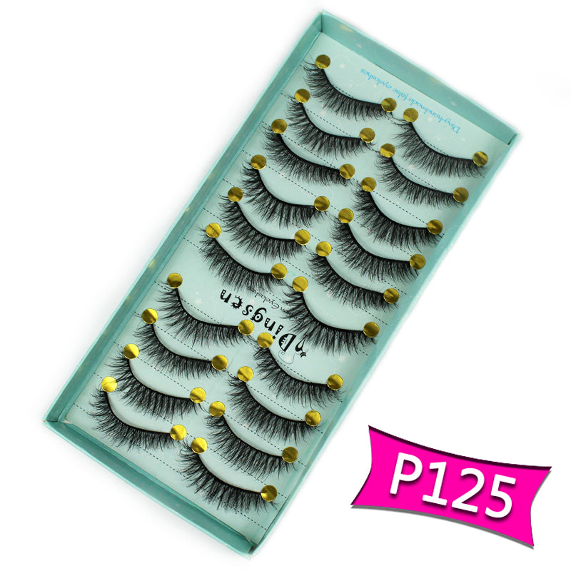 10 Pairs 3D Soft Faux Mink False Eyelashes Natural Messy 【PEGE01】 - pegasuswholesale