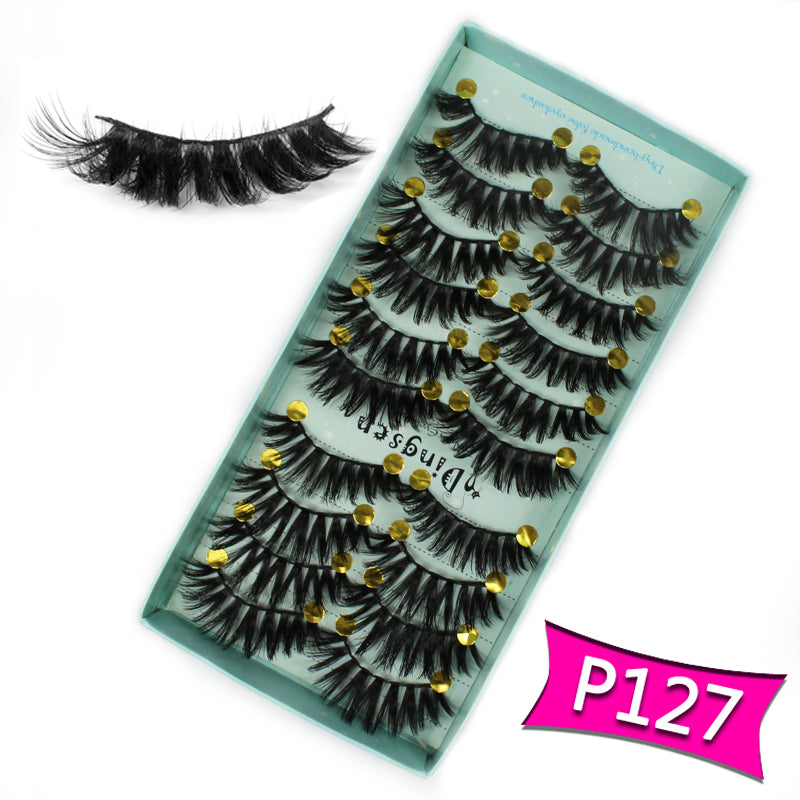 10 Pairs 3D Soft Faux Mink False Eyelashes Natural Messy 【PEGE01】 - pegasuswholesale