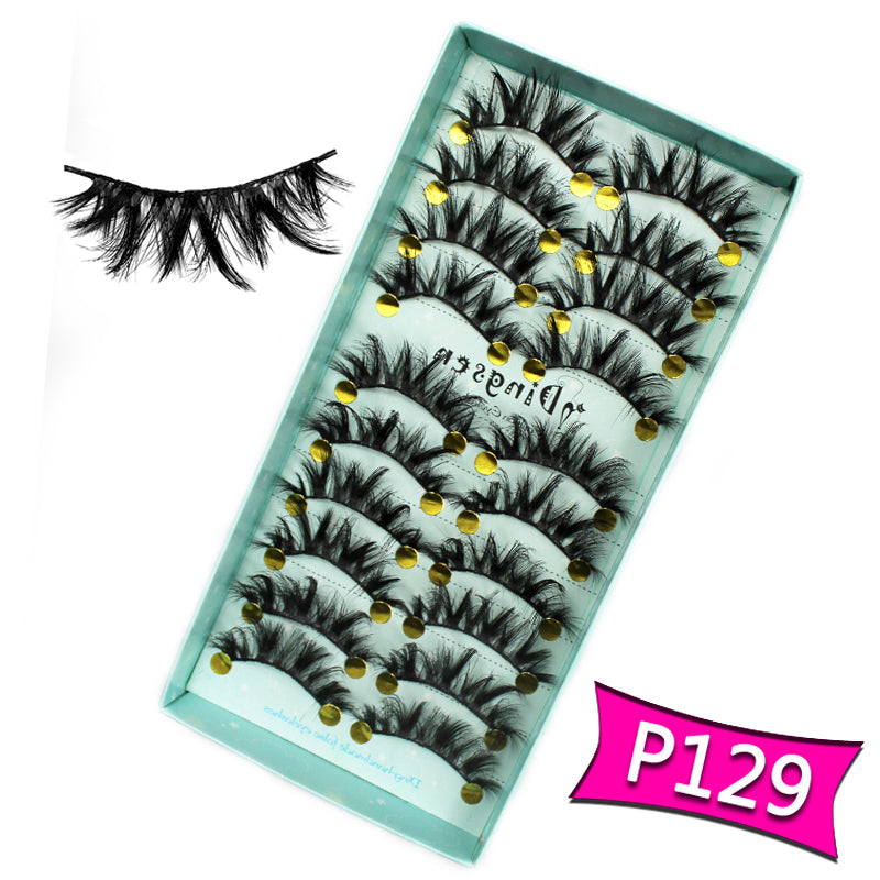 10 Pairs 3D Soft Faux Mink False Eyelashes Natural Messy 【PEGE01】 - pegasuswholesale