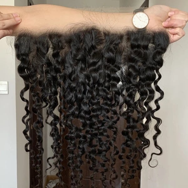 Loose Deep Wave HD Swiss Lace Frontal 13x4 With Bundles Brazilian 【PWH224】 - pegasuswholesale