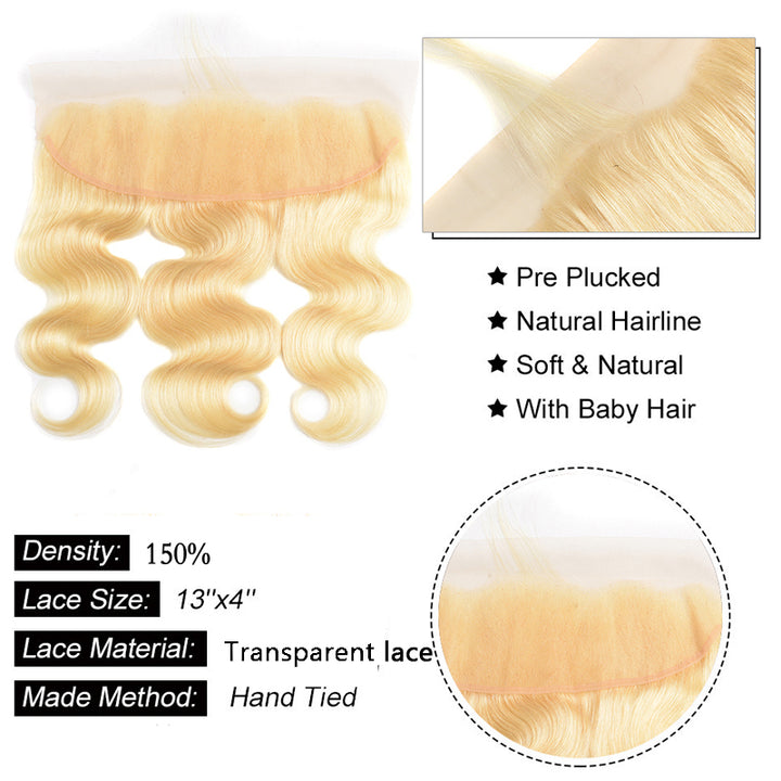 613 Blonde Bundles With 13x4 Frontal Body Wave Human Hair - pegasuswholesale