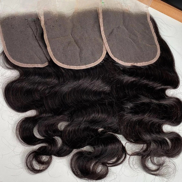 Wholesale 5PCS  Brazilian Virgin Human Hair Transparent Lace Closure Frontal Body Wave