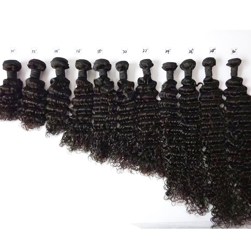 Deep Wave 3 Bundles With 13x4 lace Frontal Peruvian Hair - pegasuswholesale