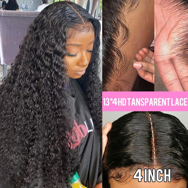 4x4 5x5 HD Lace Closure Wig Deep Wave 150% 180% Density - pegasuswholesale