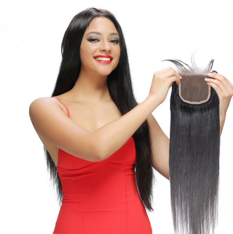 Wholesale 5PCS Straight Brazilian Human Hair Lace Closure - pegasuswholesale