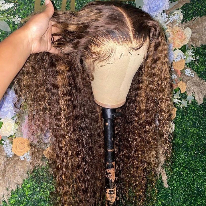 13x4 13x6 HD Lace Front Wigs Curly 150% Density Highlight Ombre Brazilian 【PWC22】 - pegasuswholesale