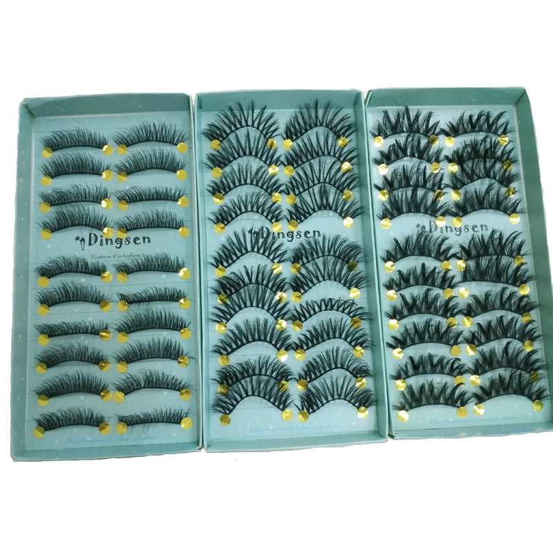 10 Pairs 3D Soft Faux Mink False Eyelashes Natural Messy 【PEGE01】 - pegasuswholesale