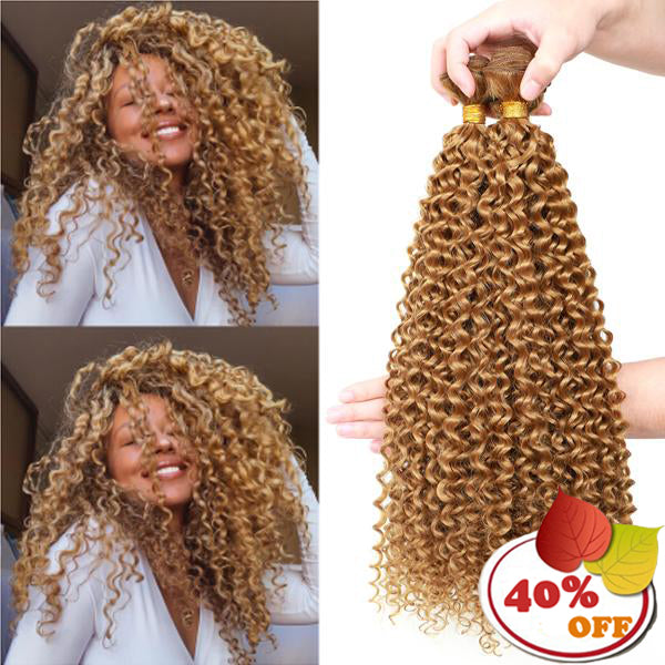 Afro Curly Bundles Hair 3/4pcs/pack (Black 613 Blonde #27 Color) - pegasuswholesale