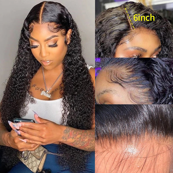 Curly 6x6 13x6 HD Lace Closure Frontal Wigs