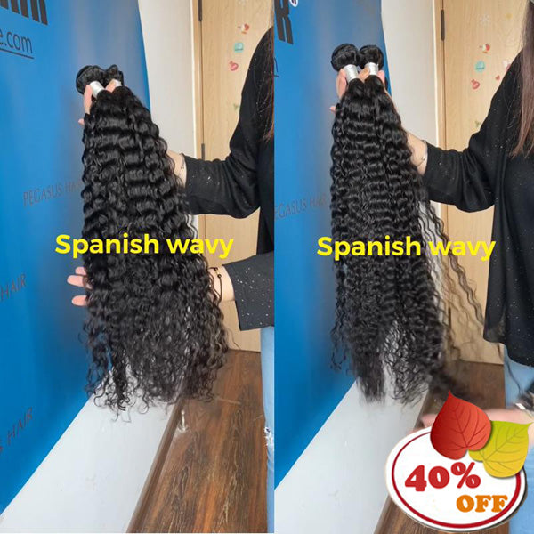 Spanish Wavy 3/4 Bundles Remy Brazilian Hair Extension - pegasuswholesale