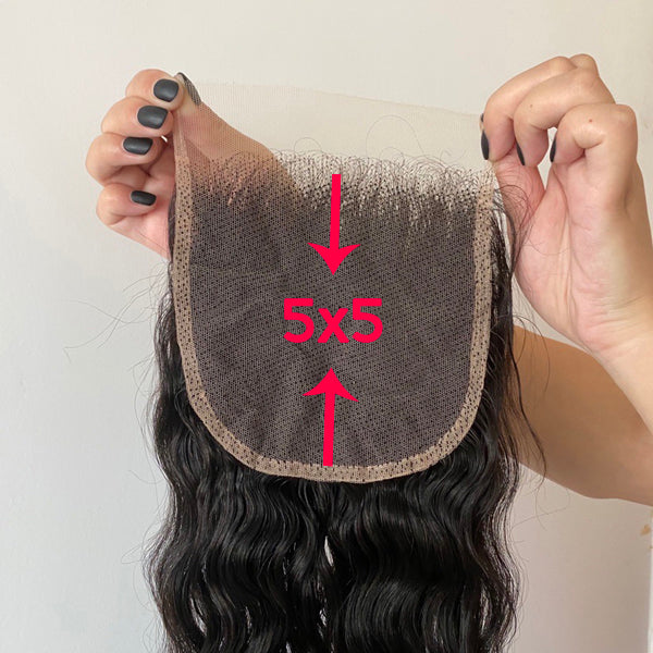 5x5" HD Swiss Lace Closure Natural Wave Brazilian Hair 【PWH2212】 - pegasuswholesale