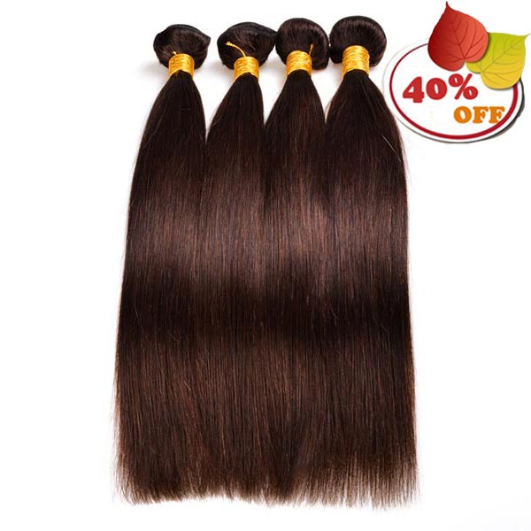 #2 Brown 3/4 Bundles Hair Weave Deals Straight - pegasuswholesale