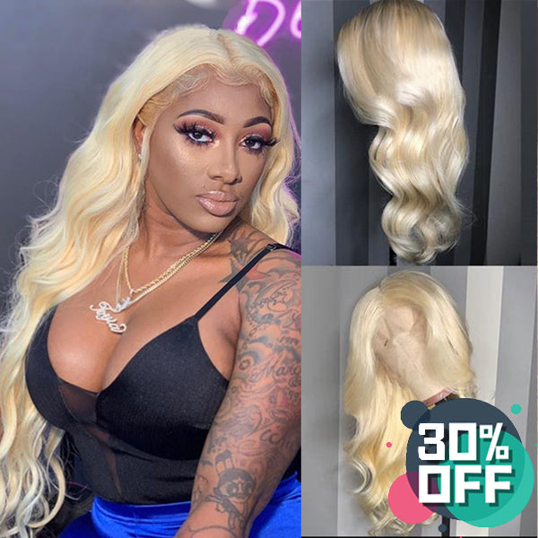 613 Blonde 4x4 5x5 6x6 Closure Wig Transparent Lace Body Wave Human Hair - pegasuswholesale