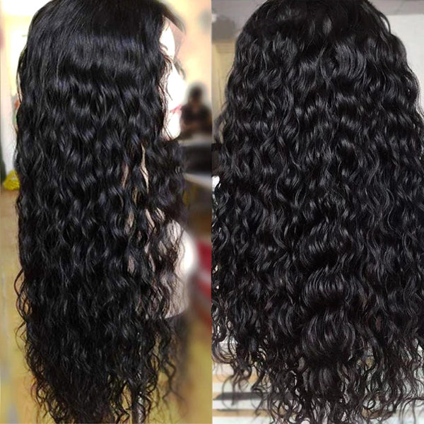 Water Wave Transparent Lace Frontal Closure Wigs 4x4 5x5 13x4" Brazilian Human Hair - pegasuswholesale