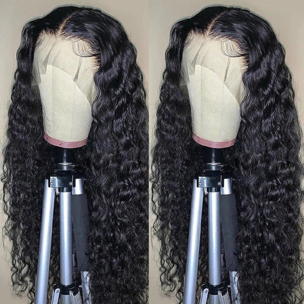 Water Wave Transparent Lace Frontal Closure Wigs 4x4 5x5 13x4" Brazilian Human Hair - pegasuswholesale