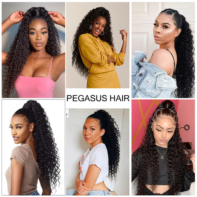 Curly / Kinky Straight Ponytail Hair Extension Clip in Hairpiece - pegasuswholesale