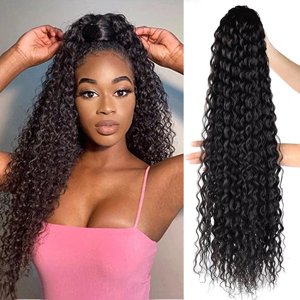 Curly / Kinky Straight Ponytail Hair Extension Clip in Hairpiece - pegasuswholesale