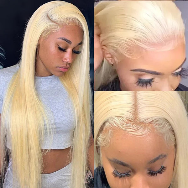 613 Blonde Straight 13x4 13x6 HD Lace Frontal Wigs Human Hair - pegasuswholesale