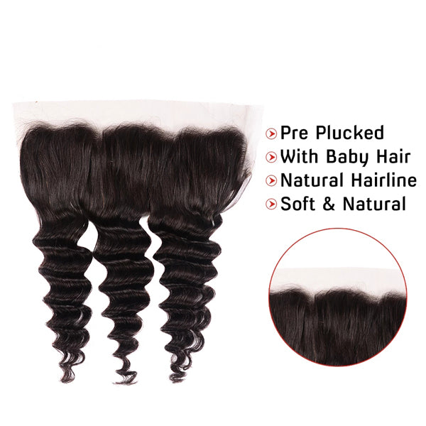 Wholesale 5PCS Transparent Lace Closure Frontal Loose Deep Wave Human Hair