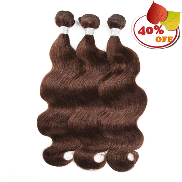 #4 Color Body Wave Bundles 3/4 Piece Human Hair Weave - pegasuswholesale