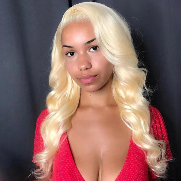 613 Blonde 4x4 5x5 6x6 Closure Wig Transparent Lace Body Wave Human Hair - pegasuswholesale