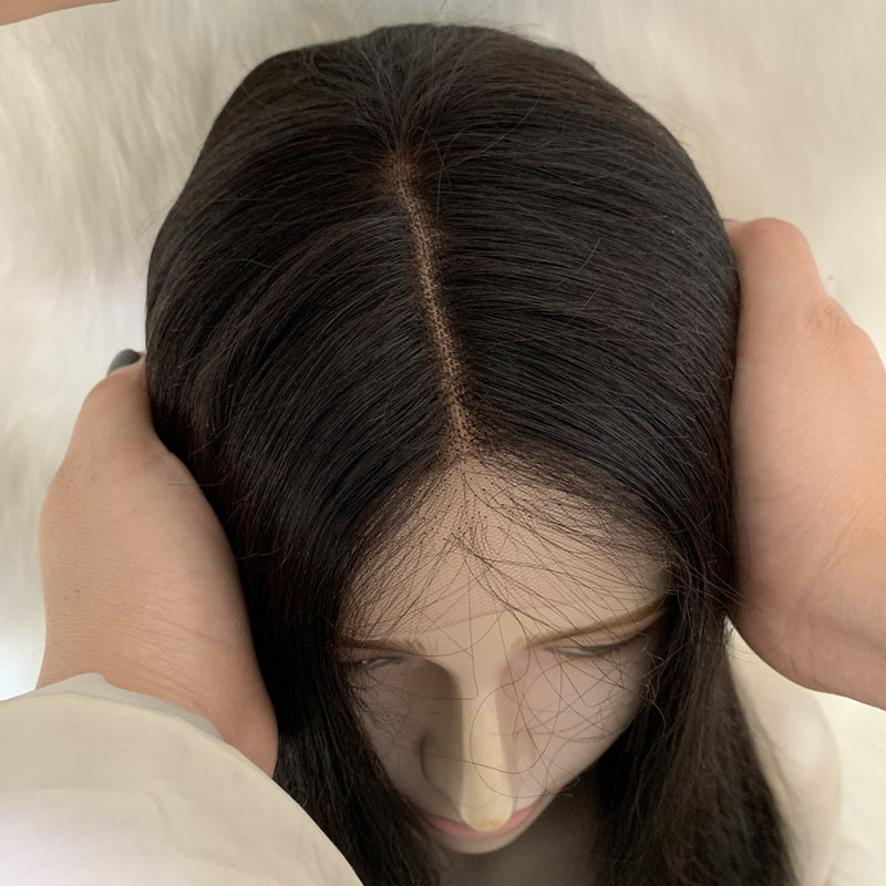 New Pre-Made Fake Scalp Wig Brazilian Virgin Human Hair Lace Front Pre-Made Bold Cap Wig - pegasuswholesale