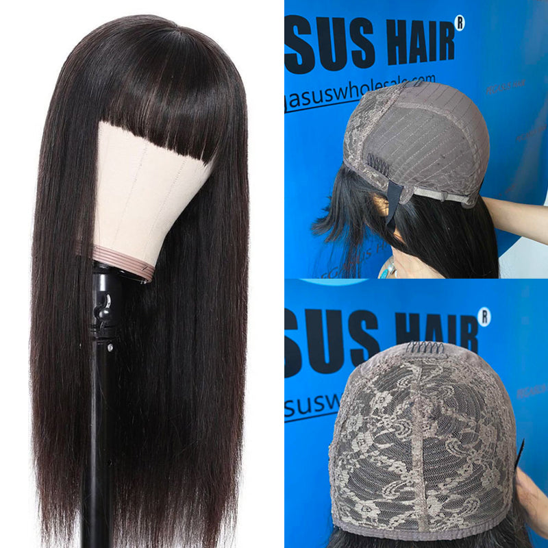 High Quality Full Machine Made Wigs Straight Human Hair - pegasuswholesale