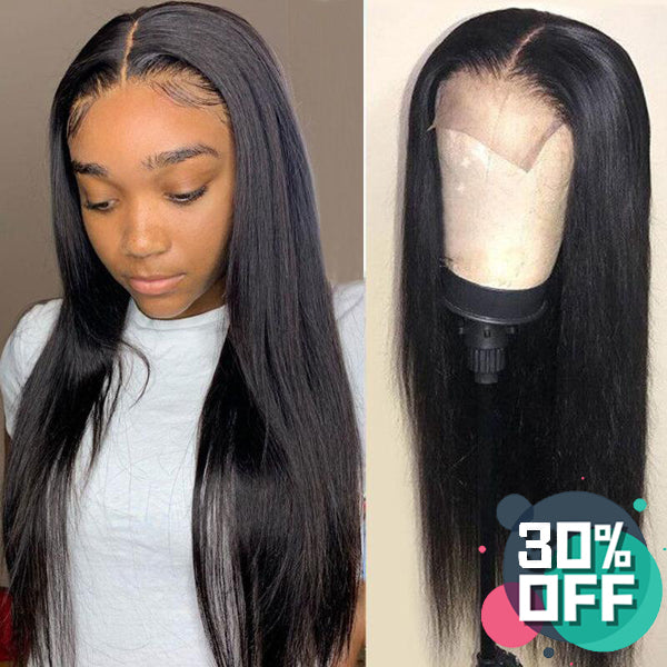 4X4" 5X5" Lace Closure Wigs Straight Human Hair 150% 180% Density - pegasuswholesale