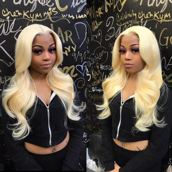 613 Blonde 4x4 5x5 6x6 Closure Wig Transparent Lace Body Wave Human Hair - pegasuswholesale